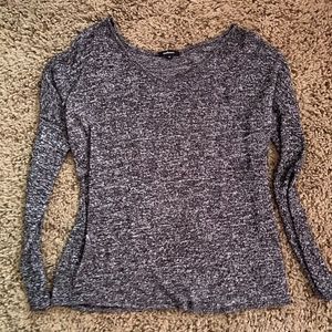 Ambiance Grey Specked Long Sleeve Blouse